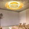 LED Deckenleuchte, Metall, gold, weiß, 50 cm Bild 3