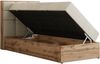 Boxspringbett ALBERO 1 90x200 mit Stauraum, 7-Zonen Multipocket Matratze H3, Bettkasten mit Federautomat, Öffnungsseite wählbar, Hotelbett - Beige Velvet - Topper T25 - Links Bild 4