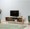 Dmora Fernsehschrank Enrica, Ständer für Wohnzimmerfernseher, Niedriges Wohnzimmer-Sideboard, TV-Ständerbasis, 140x40h50 cm, Eiche und Multicolor Bild 2