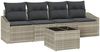 vidaXL Sofa Set mit Kissen 5 pcs Hellgrau und Dunkelgrau Poly-Rattan 3355261 Bild 2