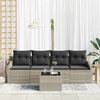vidaXL Sofa Set mit Kissen 5 pcs Hellgrau und Dunkelgrau Poly-Rattan 3355261 Bild 3