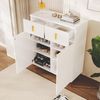 Eleganter Sideboard/Schuhschrank mit Strukturpaneelen, verstellbaren Einlegeböden und vergoldeten Verzierungen, mit Schubladen Bild 4