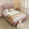 Polsterbett 90×190 cm aus Samt-Stoff mit LED-Beleuchtung, rosa Bild 3