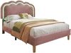 Polsterbett 90×190 cm aus Samt-Stoff mit LED-Beleuchtung, rosa Bild 5