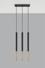 Pendelleuchte, Stahl, schwarz-gold, H 110 cm Bild 4