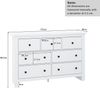 Esszimmerschrank, Moderner minimalistischer Buffet-Schrank mit großer Kapazität und 7 Schubladen, geeignet für Küche, Esszimmer, Wohnzimmer, MDF, Weiß Bild 5