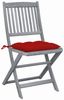 vidaXL Klappbare Gartenstühle 4 Stk. mit Kissen Massivholz Akazie 3064584 Bild 2