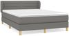 Doppelbett, Polsterbett mit Matratze Hellgrau 140x190 cm Stoff Dunkelgrau 140x200 cm Bild 2