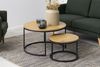 Couchtisch >Spiro< (2-teilig) in Wildeiche, MDF, Stahl - 44,5x80cm (HxD) Bild 2