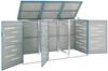 vidaXL Mülltonnenbox für 3 Tonnen 207x77,5x112,5 cm Edelstahl 149568 Bild 3