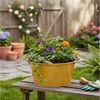 colourliving Blumentopf Pflanztopf "Beat" rund aus Metall mit Kordelgriffen, Seitliche Kordelgriffe aus Naturmaterial für einfaches Tragen Bild 2