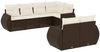 vidaXL 7-tlg. Garten-Sofagarnitur mit Kissen Braun Poly Rattan 3221612 Bild 2