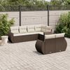 vidaXL 7-tlg. Garten-Sofagarnitur mit Kissen Braun Poly Rattan 3221612 Bild 1