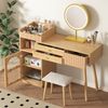 Schminktisch-Set mit LED-Spiegel & Seitenschrank, 120 x 40 x 90 cm, Natur Bild 5