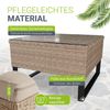 Juskys Outdoor Polyrattan Lounge Santorini inkl. Abdeckung - Gartenlounge mit Beistelltisch & Auflagenbox - Gartenmöbel Set Rattan Sitzecke wetterfest - Creme Bild 3