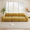 Modulsofa Chenille, rahmenloser 3-Sitzer, 281 x 95 x 76 cm, gelb, ohne Montage Bild 2