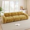 Modulsofa Chenille, rahmenloser 3-Sitzer, 281 x 95 x 76 cm, gelb, ohne Montage Bild 3