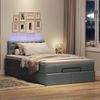 vidaXL Ottomane Bett mit Matratze & LEDs Dunkelgrau 120x190 cm Stoff 3312375 Bild 3