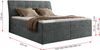 Boxspringbett DAGOS 140 x 200 cm mit Kopfteil, Lattenrost und Stauraum – Doppelbett mit Matratze & Topper T25 , stabile Konstruktion, Bettkasten, modernes Design - Grau Schenille grob gewebt - H3 Bild 5