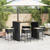 vidaXL 7-tlg. Gartenbar-Set mit Kissen Schwarz Poly Rattan 3261517 Bild 3