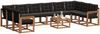 vidaXL Outdoor-Sofagarnitur mit Kissen 11 pcs Natürlich und Schwarz 3369115 Bild 3