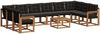 vidaXL Outdoor-Sofagarnitur mit Kissen 11 pcs Natürlich und Schwarz 3369115 Bild 2