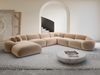 XXL Wohnlandschaft Solverde aus Samtstoff - Samtstoff - beige - Links Bild 2