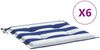 vidaXL Gartenstuhl-Kissen 6 Stk. Blau & Weiß Gestreift 40x40x4cm Stoff 361013 Bild 2