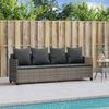 vidaXL Sonnenliege mit Kissen Grau Poly Rattan 368346 Bild 3