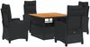 vidaXL 5-tlg. Garten-Essgruppe mit Kissen Schwarz Poly Rattan 3277390 Bild 2