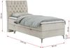 Boxspringbett MILEN, Einzelbett 90x200, Polsterbett mit Multipocket-Matratze und Topper - Beige velours - rechts - H4 Bild 4