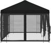 vidaXL Pavillon mit Seitenwänden 6 x 3 m Schwarz Polyester und Stahl 3376003 Bild 4