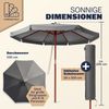 Kingsleeve Sonnenschirm 330 cm Holz mit UV Schutz 80+ Schutzhülle Balkon Garten Anthrazit Bild 2