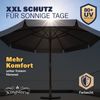 Kingsleeve Sonnenschirm 330 cm Holz mit UV Schutz 80+ Schutzhülle Balkon Garten Anthrazit Bild 5