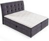 Boxspringbett Schlafzimmerbett DASIO 200x200cm Stoff Hellgrau inkl. Bettkasten Bild 2