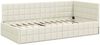 vidaXL Eckbettgestell mit Kopfteil Creme 100 cm x 200 cm Samt 42016405 Bild 4
