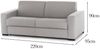 Dmora 3-Sitzer festes Sofa Ayta, Wohnzimmersofa aus gepolstertem Stoff, mit Standardarmlehnen, 100 % Made in Italy, 220 x 95 x 90 cm, Grau Bild 3