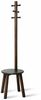 Umbra Garderobenständer Pillar mit Hocker, Standgarderobe, Sitzhocker, Gummibaumholz, MDF, Schwarz, Walnuss, 50x167 cm, 1014257-048 Bild 2