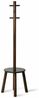 Umbra Garderobenständer Pillar mit Hocker, Standgarderobe, Sitzhocker, Gummibaumholz, MDF, Schwarz, Walnuss, 50x167 cm, 1014257-048 Bild 5