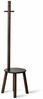 Umbra Garderobenständer Pillar mit Hocker, Standgarderobe, Sitzhocker, Gummibaumholz, MDF, Schwarz, Walnuss, 50x167 cm, 1014257-048 Bild 4