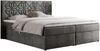 Boxspringbett, Doppelbett mit Multipocket-Matratzen und Topper, dekoratives Kopfteil - LEILA - 200 x 200 cm - Dunkelgrau Velours - H3 Bild 3