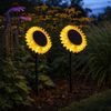 2x LED Solarleuchte, Sonnenblume, schwarz gelb, Akku, H 29,5 cm Bild 2