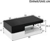 Couchtisch, Moderner Tisch mit LED-Ambientebeleuchtung, APP- und Bluetooth-Steuerung, Glasablage & Hochglanz-Oberfläche, Schwarz-Weiß, 90×45×35,5 cm Bild 5