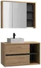 Vente-unique - PURNAL Bathroom furniture set Holz, PlatteKeramik Beige - B 45,5 cm x H 60 cm x L 100 cm Bild 2