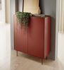 AX LIVING Kommode Schmal Hoch Orchis KD97 97cm Modern, Rot Ziegelrot Bild 2