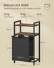 VASAGLE Wäschekorb, Wäschesammler mit 2 Ablagen, Wäschesack ausziehbar und abnehmbar, 65 Liter, für Badezimmer, Waschküche, vintagebraun-schwarz Bild 5