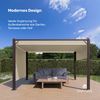 Blumfeldt Pantheon Cortina Pavillon 3x4 m – Aluminiumrahmen, Verstellbares Dach & Seitenrollos, Wetterfest & Stabil, Beige/Braun Bild 2