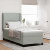 vidaXL Boxspringbett mit Matratze Hellgrau 200 x 100 cm Samt 3340862 Bild 1
