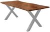 Esstisch Baumkante Akazie nussbaumfarben 240 x 100 cm X-Gestell silber FREDERIK 171575464 Bild 2