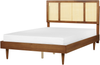 Bett mit LED AURAY 140 x 200 cm Rattan Heller Holzfarbton Bild 4